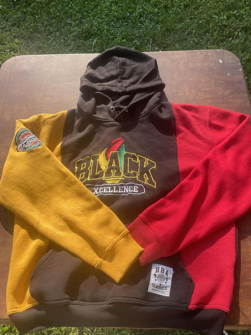 Black Excellence Colorblock Hoodie - Black, Red, Yellow